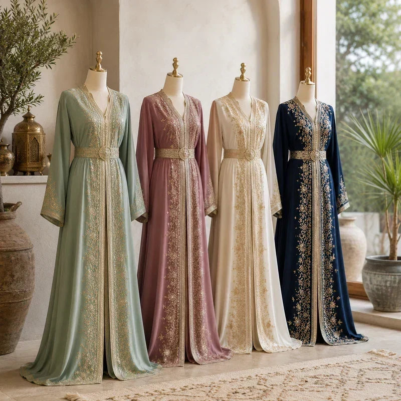 Découvrez le caftan marocain : le guide complet pour choisir la tenue parfaite, selon l'occasion, la coupe et les finitions.