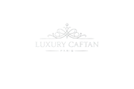 Logo Luxury Caftan Paris blanc avec motif oriental élégant pour boutique de caftans marocains haut de gamme